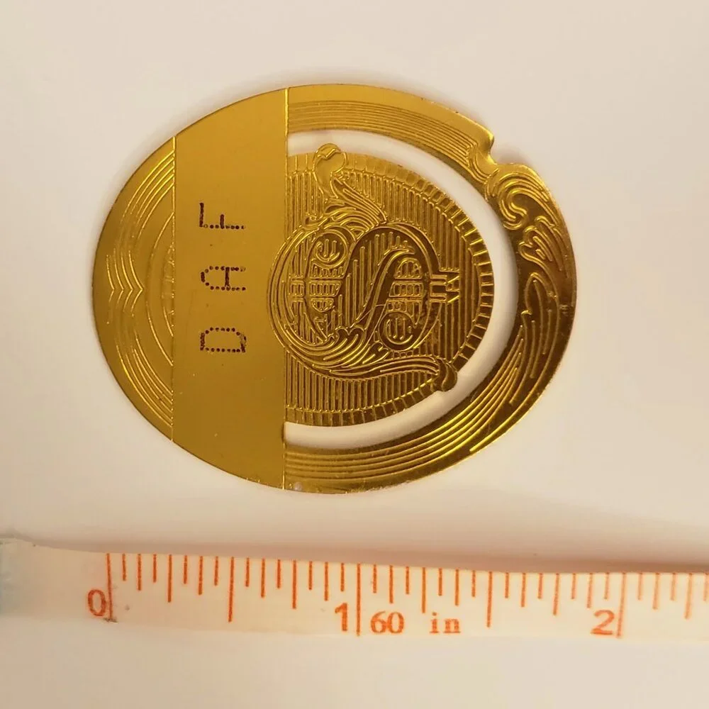 Vintage Goldtone Metal Money Clip Monogram Initials DAF AF Dollar Sign